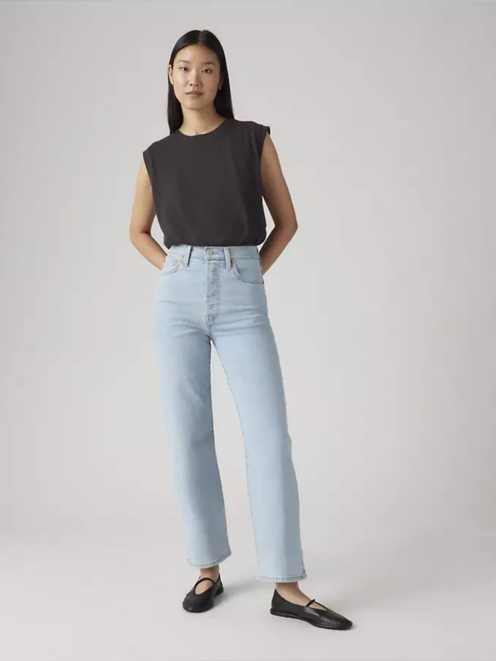 Levi’s Ribcage Straight Ankle Women's Jeans in All Alone Clean - Picture 6 of 6